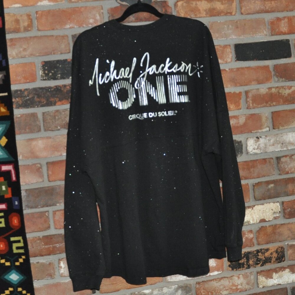 Michael Jackson One Cirque du Soleil Black Sparkle Long Sleeve T-Shirt XXL